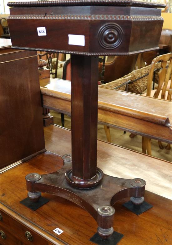 Work table on pedestal